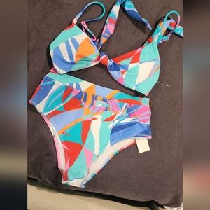 Abstract two-piece bikin set